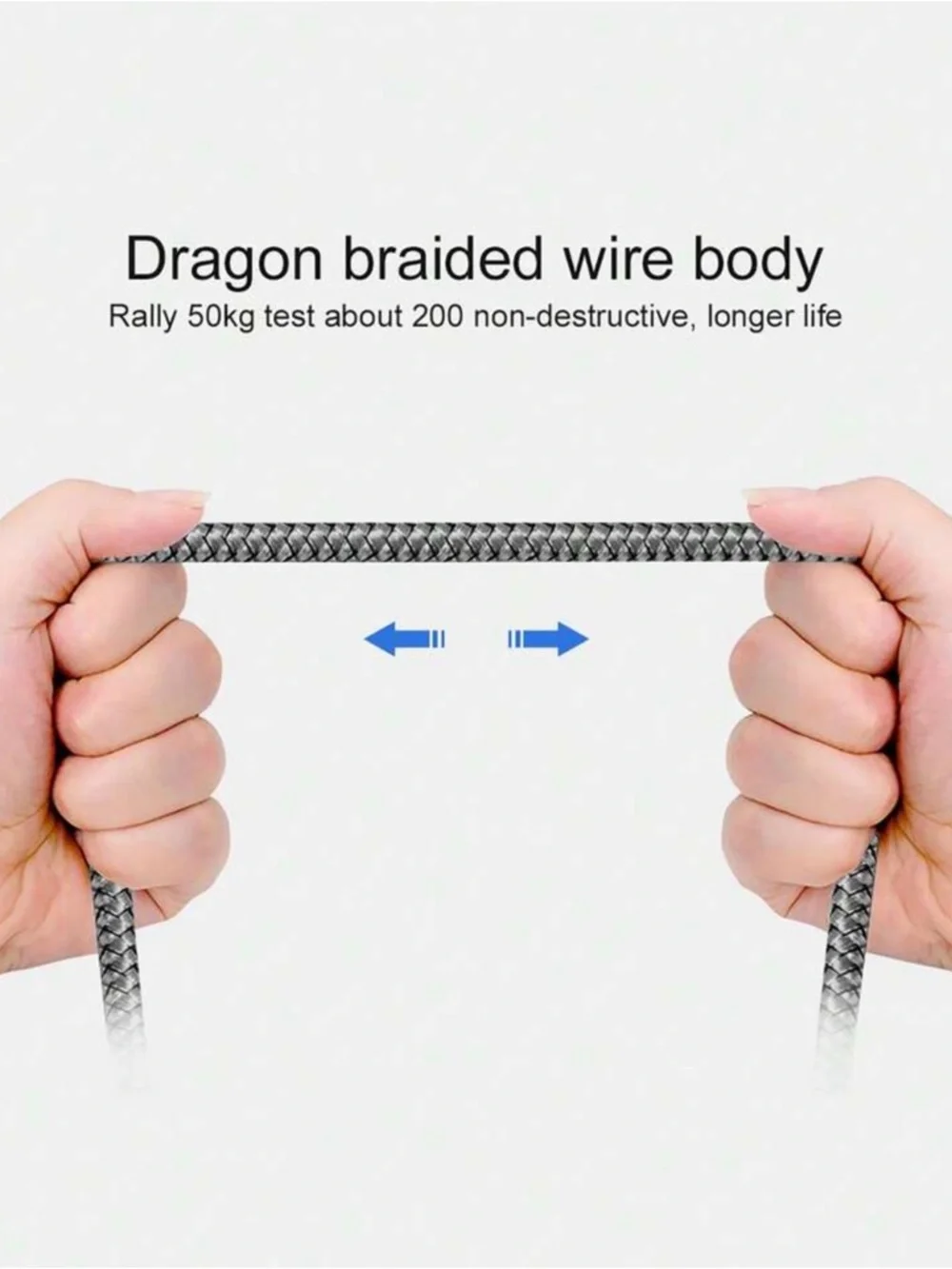 USB-C to USB-A Braided Charging Cable - Silver